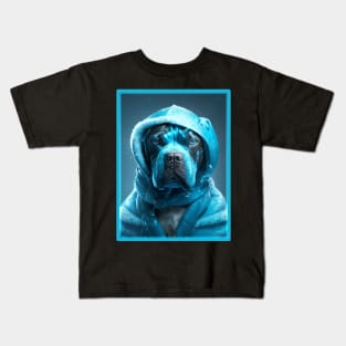 ninja dog blue ice Kids T-Shirt